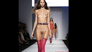 Fashion Extravaganza: Young Models Naked Strutting the Catwalk connected with Lifelike Stocking